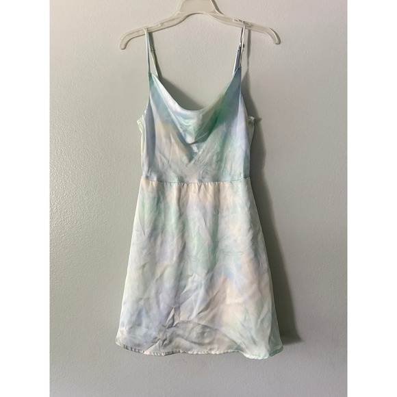 Rokoko Dress Small Tie Dye Pastel Mini Cowl Neck Sleeveless - Picture 1 of 6
